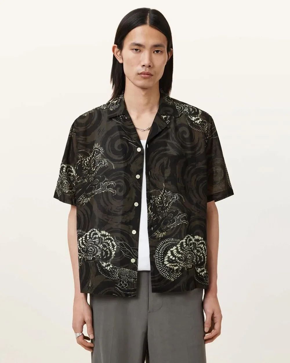 ✨ALLSAINTS SIDEWINDER SHORT SLEEVE HAWAIIAN SZ MEDIUM SHIRT✨
